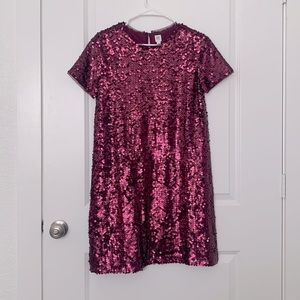 ONLY WORN ONCE Gap kids sequin plum dress